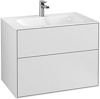 Тумба с раковиной Villeroy & Boch Finion 80 white matt lacquer, с настенным освещением