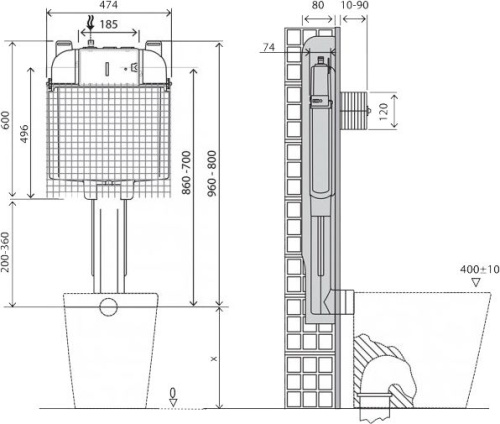 Смывной бачок скрытого монтажа BelBagno BB025-CS фото 5
