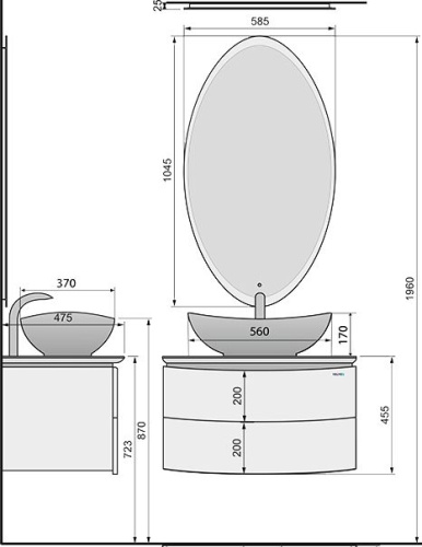 Мебель для ванной Velvex Luna 75 подвесная фото 9