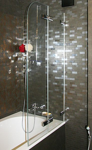 Шторка на ванну GuteWetter Trend Pearl GV-862B правая 90 см стекло бесцветное, фурнитура хром фото 2