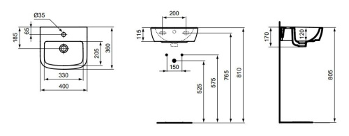 7 840 руб. Раковина Ideal Standard Tempo T056701 Раковина Ideal Standard Tempo T056701
