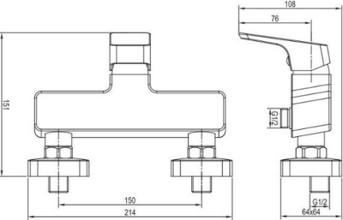Смеситель Aquanet Gotic AF440-30С для душа фото 2