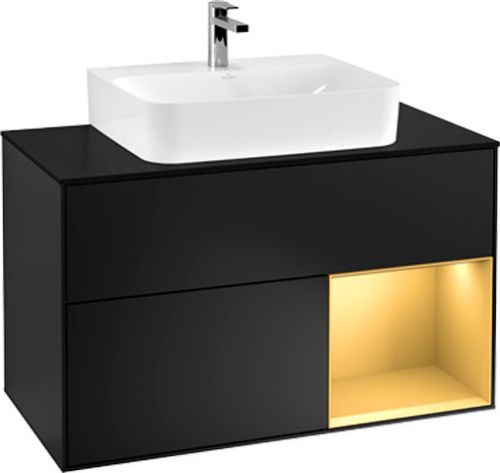 Мебель для ванной Villeroy & Boch Finion G122HFPD 100 с подсветкой и освещением стены фото 3
