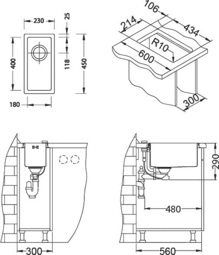 Дополнительная мойка Alveus Quadrix 10 фото 4