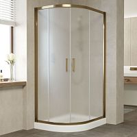 Душевой уголок Vegas Glass ZS-F 90*80 05 10 профиль бронза, стекло сатин