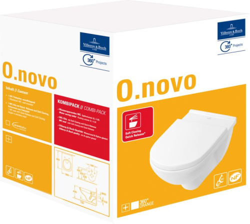Унитаз подвесной Villeroy & Boch O.Novo 5660H1R1 альпийский белый фото 5