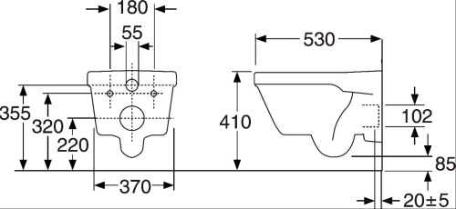 Комплект Унитаз подвесной Gustavsberg Hygienic Flush WWC 5G84HR01 безободковый + Мебель для ванной STWORKI Стокгольм 60 фото 17