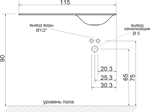 Раковина Цвет и Стиль Эргономика 115 R фото 5