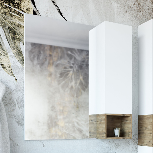 Мебель для ванной Sanflor Даллас 80, белый матовый, дуб рустикальный фото 3