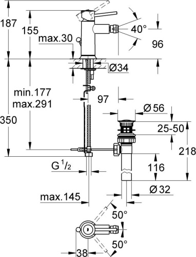 Смеситель Grohe BauClassic 32864000 для биде фото 2