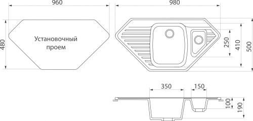 Мойка кухонная DIWO Саратов GWS-10K бежевая фото 2