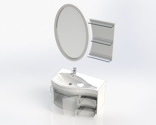 Мебель для ванной Aquanet Сопрано 95 белая L фото 7