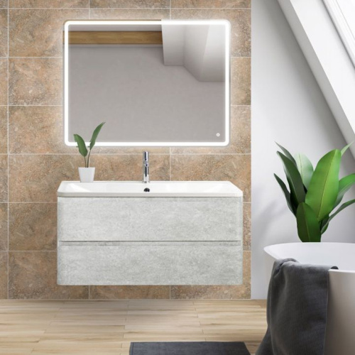 Мебель для ванной BelBagno Albano 100 подвесная, cemento verona grigio фото 5