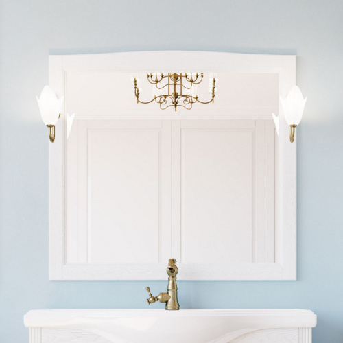 Мебель для ванной ValenHouse Эллина 105 белая, фурнитура бронза фото 7
