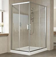 Душевой уголок Vegas Glass ZA-F 120*110 08 01 профиль глянцевый хром, стекло прозрачное