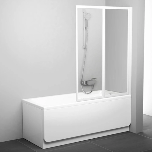 Шторка на ванну Ravak VS2 105 Transparent, профиль белый + средство для ванн и душевых кабин фото 2
