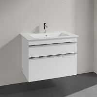 Тумба с раковиной Villeroy & Boch Venticello 80 glossy white, с ручками хром