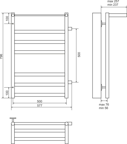 20 300 руб. Полотенцесушитель водяной Terminus Хендрикс П7 500x796 с боковым подключением 500 справа фото 3 Полотенцесушитель водяной Terminus Хендрикс П7 500x796 с боковым подключением 500 справа фото 3