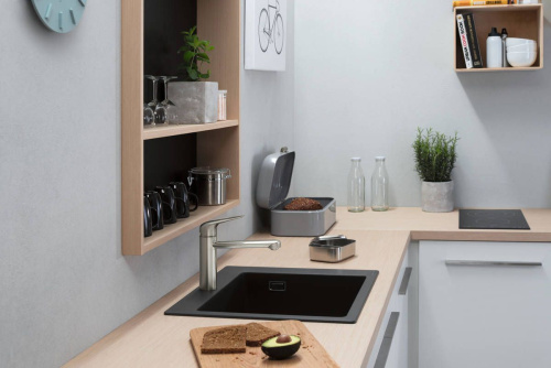Смеситель Hansgrohe Focus M42 71806800 для кухонной мойки, сталь фото 2