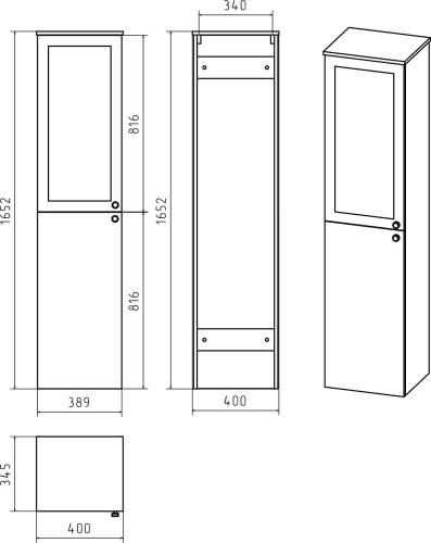 Шкаф-пенал Misty Тондо 40 L фото 5