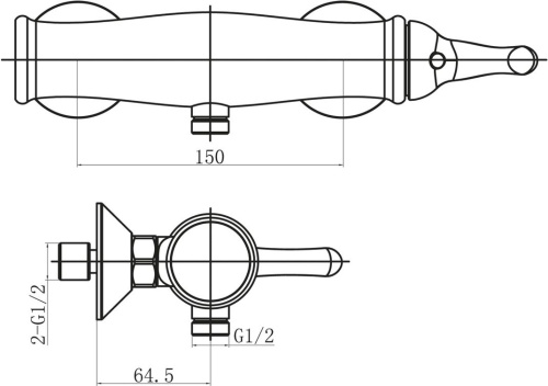 Смеситель BelBagno Tiffani TIF ESDM CRM для душа фото 2