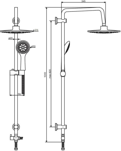 Душевая стойка Dorff Norma D0710000 фото 4