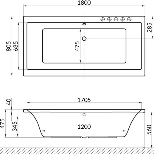 Акриловая ванна Excellent Pryzmat 180x80 фото 6