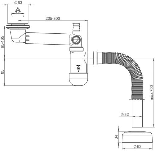 Сифон для раковины Prevex Preloc PR3-D4NF3-001 фото 2