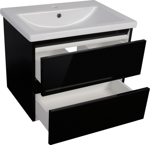 Мебель для ванной Style Line Даймонд 80 Люкс Plus подвесная, черная фото 6