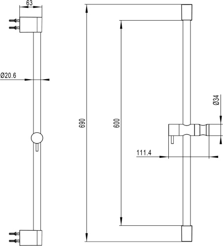 Душевая штанга Villeroy & Boch Embrace TVS1086001161 фото 2