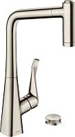 Смеситель Hansgrohe Metris Select M71 73806800 для кухонной мойки, сталь