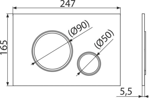 Кнопка смыва AlcaPlast THIN M772 хром матовый / хром глянцевый фото 2