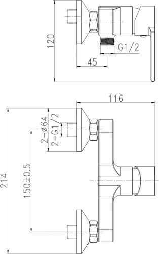 Смеситель Cersanit Brasko Black 63109 для душа фото 7