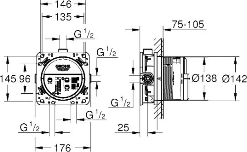 Душевой комплект Grohe Grohtherm SmartControl 29119000 + 35600000 + 27929002 + 26412000 фото 21