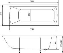 Акриловая ванна Marka One Modern 180x75