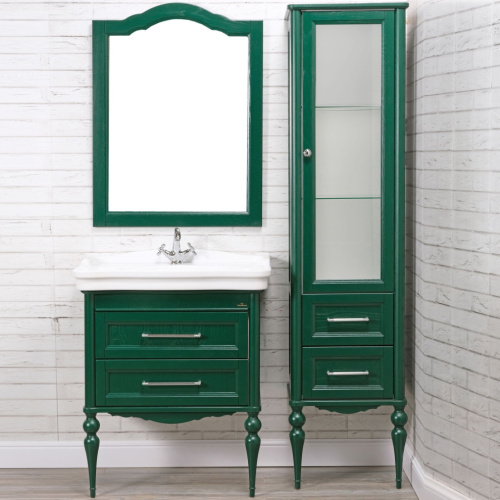 Мебель для ванной ValenHouse Эстетика 80, зеленая, подвесная, ручки хром фото 8