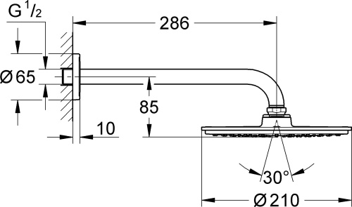 Верхний душ Grohe Rainshower Cosmopolitan 210 26052000 фото 9