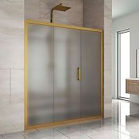 Душевая дверь в нишу Kubele DE019D3-MAT-BR 160 см, профиль бронза