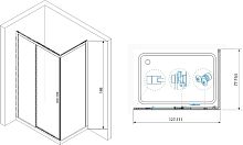 Душевой уголок RGW Leipzig LE-41 130x80x195 профиль черный, стекло прозрачное