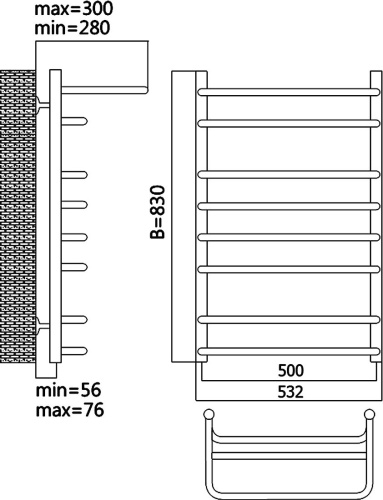 19 050 руб. Полотенцесушитель водяной Terminus Полка П8 500x796 фото 4 Полотенцесушитель водяной Terminus Полка П8 500x796 фото 4