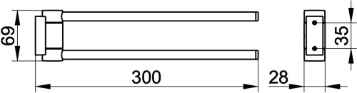 Полотенцедержатель Keuco Plan 14919370000 двойной, черный фото 3