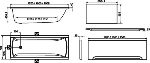Акриловая ванна Ravak Classic 150x70 фото 6