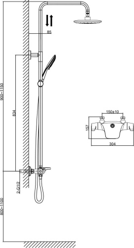 Душевая стойка D&K Potsdam DA2143741B14 фото 4