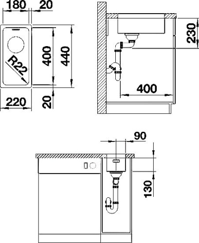 Дополнительная мойка Blanco Andano 180-U фото 3