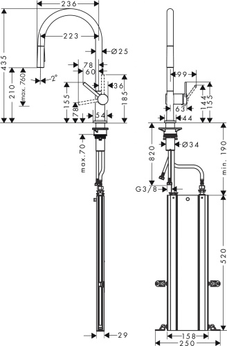 52 780 руб. Смеситель Hansgrohe Talis M54 72801000 для кухонной мойки, хром фото 4 Смеситель Hansgrohe Talis M54 72801000 для кухонной мойки, хром фото 4