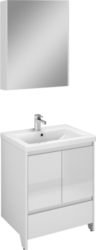 Мебель для ванной Velvex Klaufs 60.2D.1Y белая, напольная фото 5