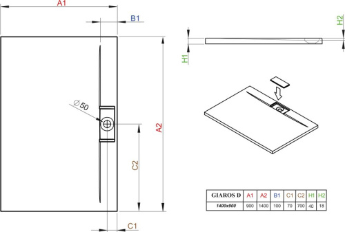 Поддон для душа Radaway Giaros D90x140 фото 4
