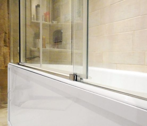 Шторка на ванну GuteWetter Slide Part GV-865 правая 160x70 см стекло бесцветное, профиль хром фото 6