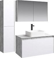 Мебель для ванной Aqwella 5 stars Mobi 100 бетон светлый, белый