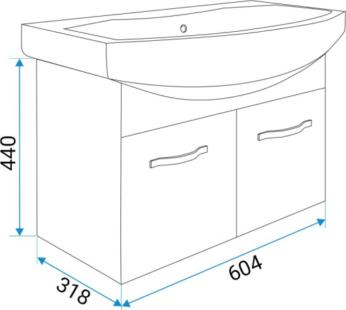 Мебель для ванной 1MarKa Вита 65П с 2 дверцами, белый глянец фото 5